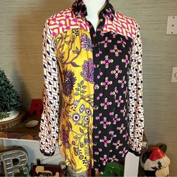Maeve Anthropologie The Paz Button Down Long Sleeve Top Blouse Woman’s Size XS - Picture 11 of 11